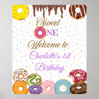 Personalisiert Sweet One Geburtstag Begrüßungszeic Poster