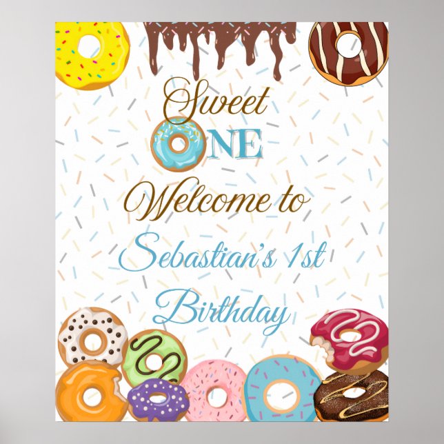 Personalisiert Sweet One Geburtstag Begrüßungszeic Poster (Vorne)