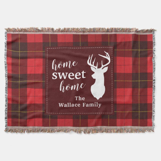 Personalisiert Sweet Zuhause Tartan Clan Wallace K Decke (Vorderseite)
