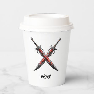 Personalisiert Sword Birthday Party Pappbecher