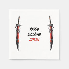 Personalisiert Sword Birthday Party Serviette