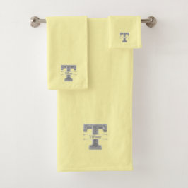 Personalisiert T Erste Silver Monogram Ihr Name B Badhandtuch Set