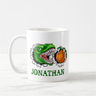 Personalisiert T-Rex Basketball Dinosaurier Kaffeetasse