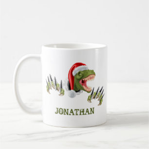Personalisiert T-Rex Santa Claus Dinosaur Kaffeetasse