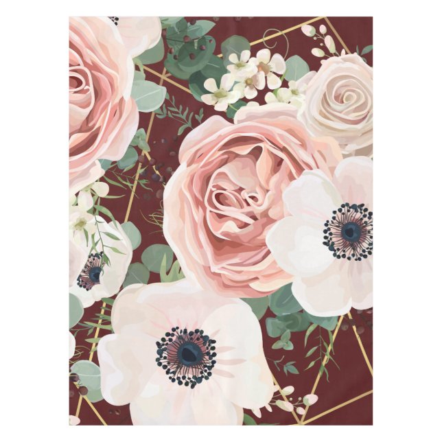 Personalisiert Tablecloth Geometric Garden Rose We Tischdecke (Vorderseite)