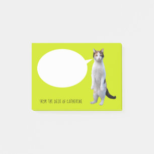 Personalisiert Talk Cat Lime Green Post-it Klebezettel