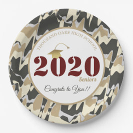 Personalisiert Tan Camouflage Pattern Abschluss Pappteller