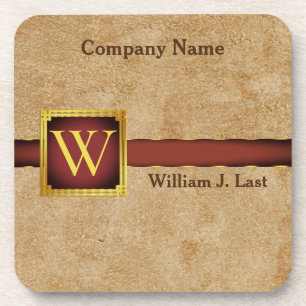 Personalisiert Tan Chamois Imitate Leather Getränkeuntersetzer