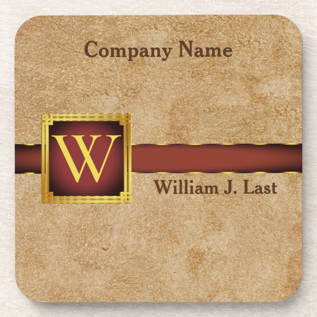 Personalisiert Tan Chamois Imitate Leather Getränkeuntersetzer (Vorderseite)