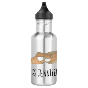 Personalisiert Tan Lyrical Modern Dance Shoe Teach Trinkflasche