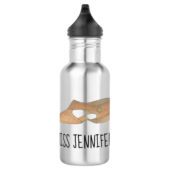 Personalisiert Tan Lyrical Modern Dance Shoe Teach Trinkflasche (Rechts)