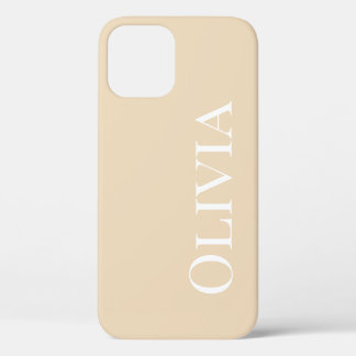 Personalisiert Tan Modern White Typografy Case-Mate iPhone Hülle