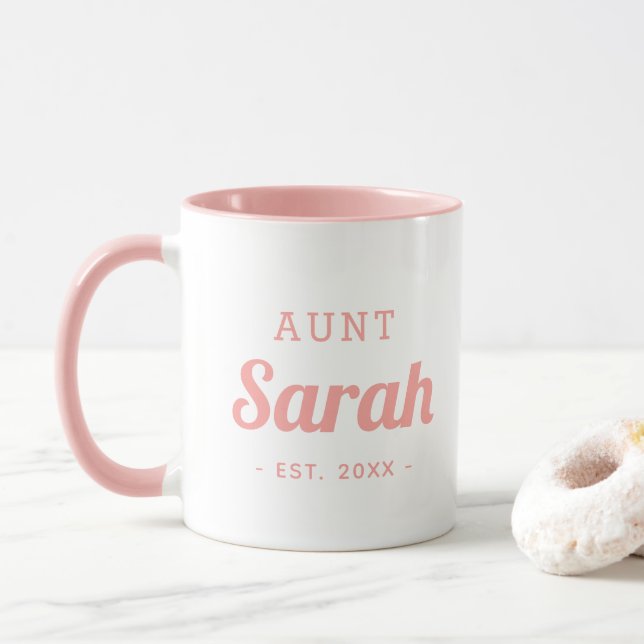 Personalisiert Tante Monogram-Tasse Tasse (Mit Donut)