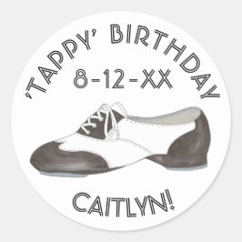 Personalisiert Tappy Birthday Stich Dance Gastgesc Runder Aufkleber