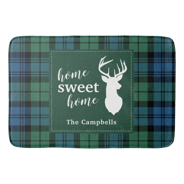 Personalisiert Tartan Christmas Clan Campbell Kari Badematte (Vorderseite)
