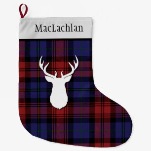 Personalisiert Tartan Clan MacLachlan Kariert Großer Weihnachtsstrumpf