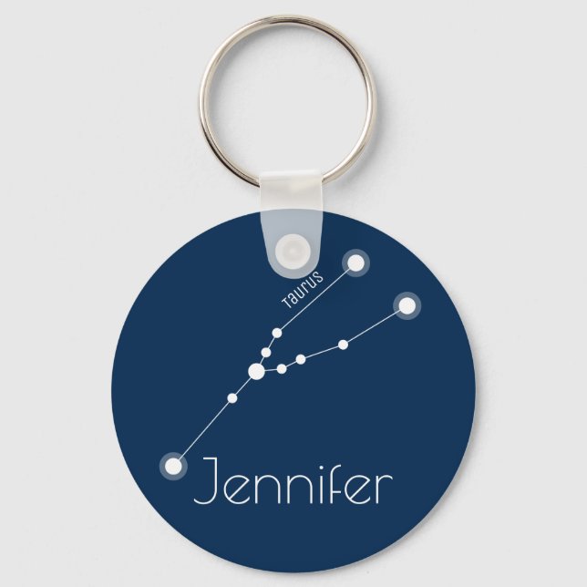 Personalisiert Taurus Zodiac Constellation Schlüsselanhänger (Vorderseite)