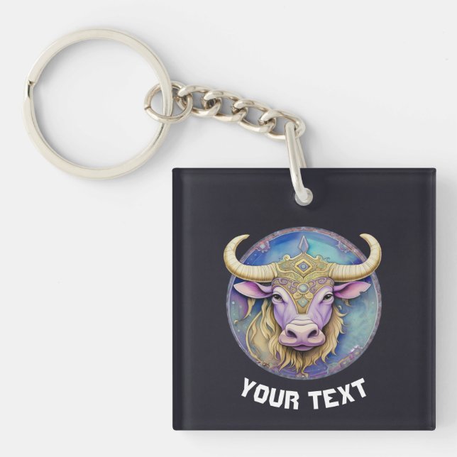 Personalisiert Taurus Zodiac Schlüsselanhänger (Vorderseite)