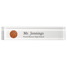 Personalisiert Teacher Basketball Thema Namensplakette