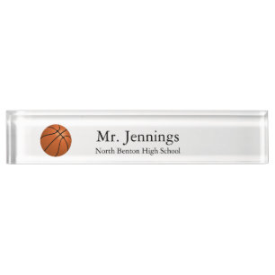 Personalisiert Teacher Basketball Thema Namensplakette