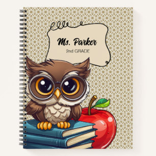 Personalisiert Teacher Book Owl School Notebook Notizbuch