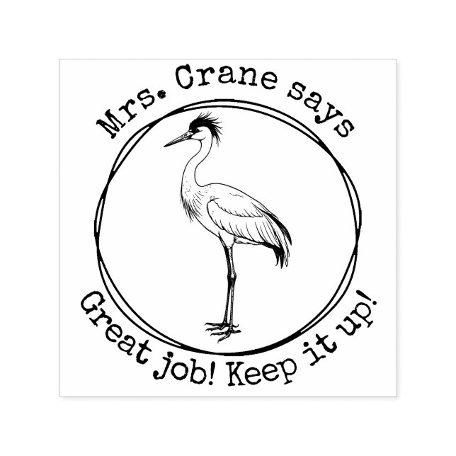 Personalisiert Teacher Crane Großes Arbeitszimmer Permastempel (Design)