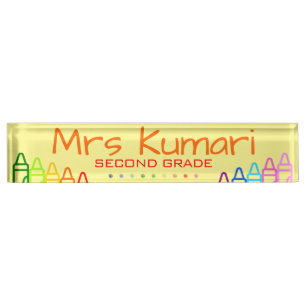 Personalisiert Teacher Crayon Design Namensplakette