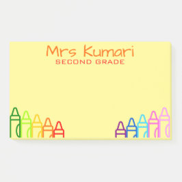 Personalisiert Teacher Crayon entwirft Nachhinweis Post-it Klebezettel