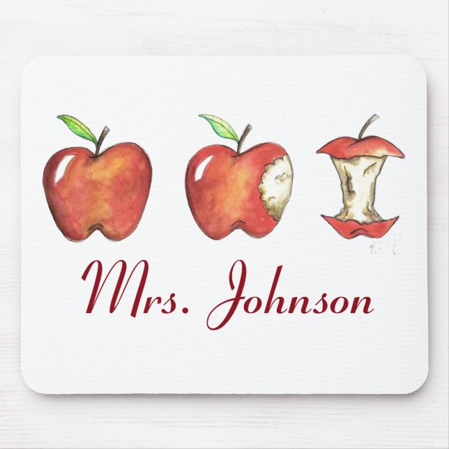 Personalisiert Teacher Geschenk Apfeläpfel Mousepa Mousepad (Vorne)