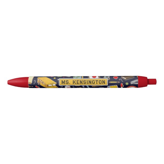 Personalisiert Teacher Gift Black Tinte Pen Kugelschreiber (Vorderseite)