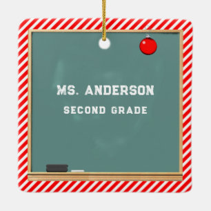 Personalisiert Teacher Holiday Geschenk Keramikornament