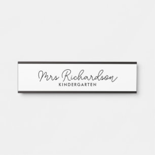 Personalisiert Teacher Name Grade Simple Modern Türschild