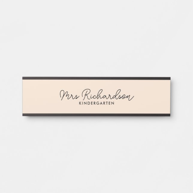 Personalisiert Teacher Name Grade Simple Modern Türschild (Vorderseite )
