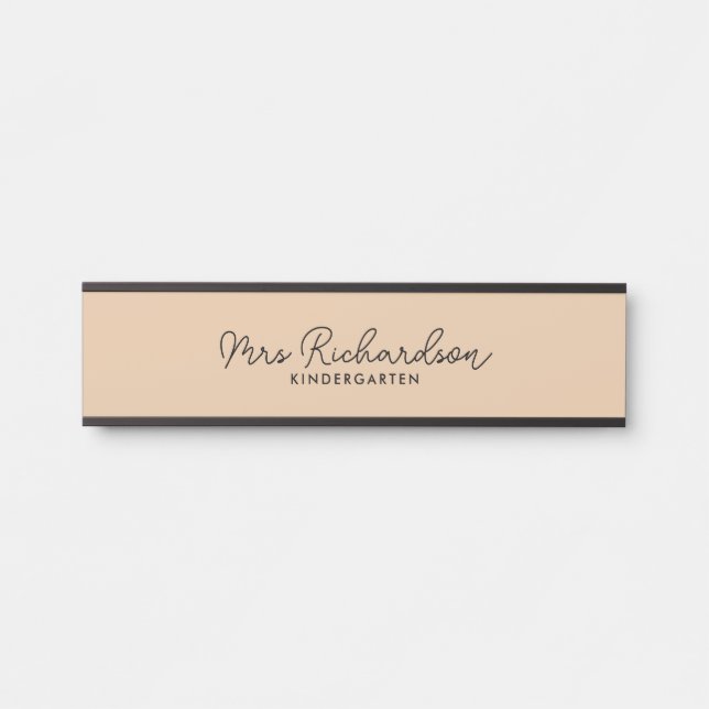 Personalisiert Teacher Name Grade Simple Modern Türschild (Vorderseite )