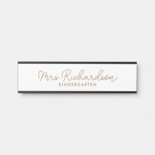 Personalisiert Teacher Name Grade Simple Modern Türschild