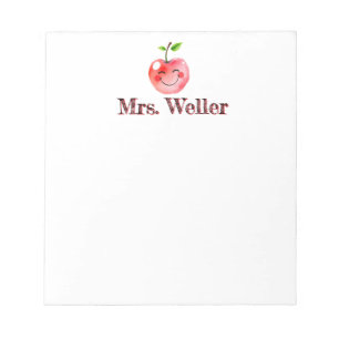 Personalisiert Teacher Niedlich Trendy Lächeln Che Notizblock