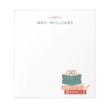 Personalisiert Teacher Notepad Bookworm