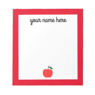 Personalisiert Teacher Notepad mit einem Apple Notizblock