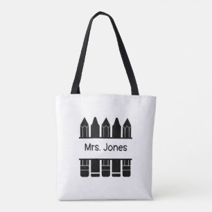 Personalisiert Teacher Stift Tote Tasche