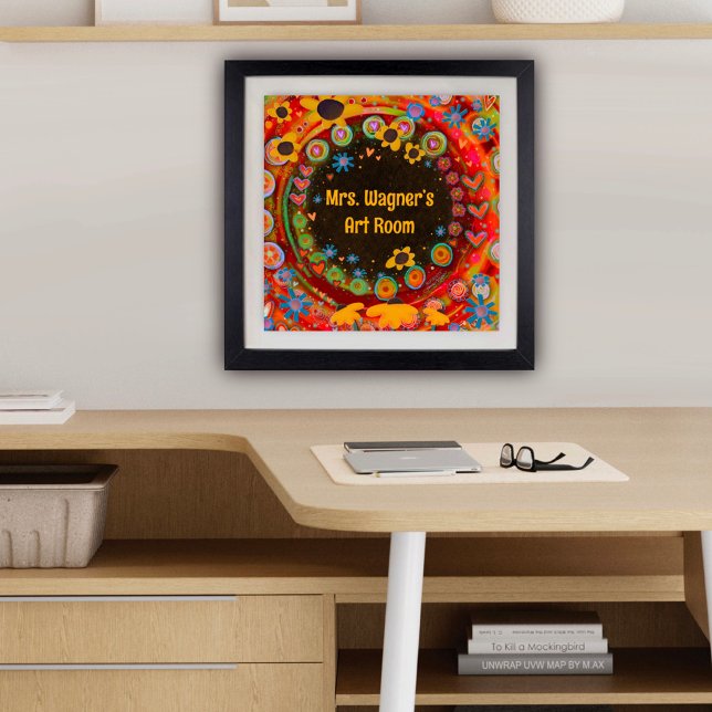 Personalisiert Teacher's Room, farbenfroh und blum Poster (Personalized teacher poster by Inspirivity)