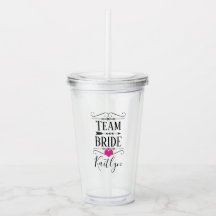 PERSONALISIERT TEAM BRIDE BRAUTPARTY TUMBLER