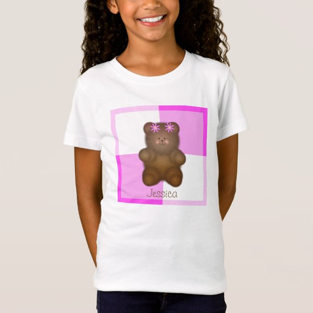 Personalisiert Teddy Bear T Shirt (Vorderseite)