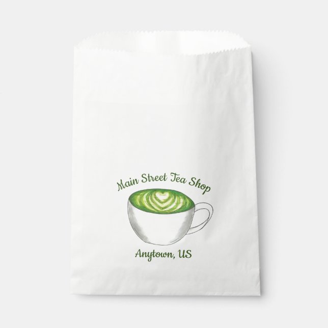 Personalisiert Tee Shop Japanisch Green Matcha Lat Geschenktütchen (Vorderseite)
