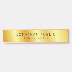 Personalisiert Template Imitate Gold Elegant Moder Türschild
