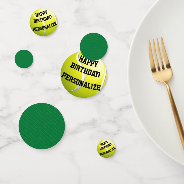 Personalisiert Tennis Ball Happy Birthday Confetti Konfetti (Gruppe)