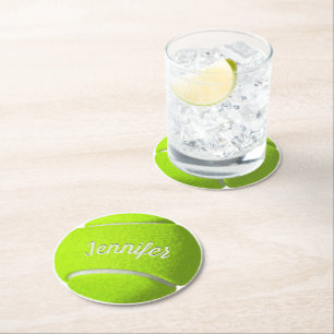 Personalisiert Tennis Ball Runder Pappuntersetzer