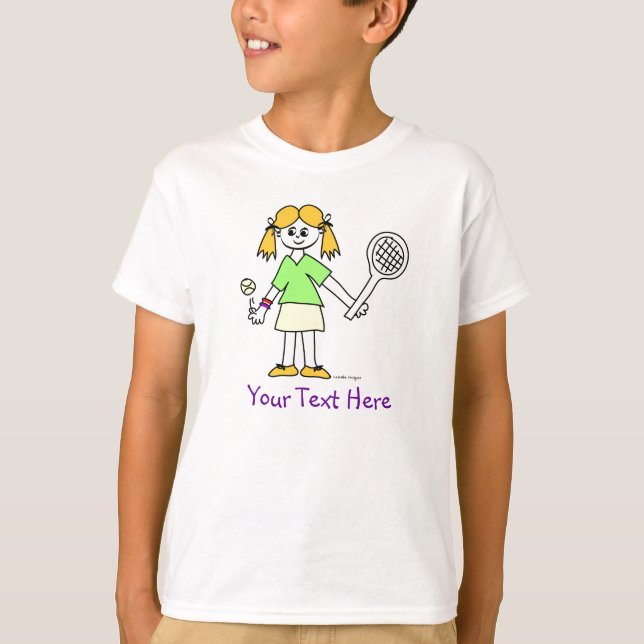 Personalisiert Tennis Girl T-Shirt (Vorderseite)