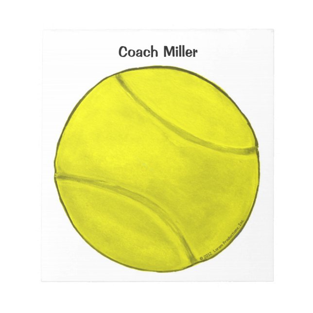 Personalisiert Tennis Notepad Notizblock (Vorderseite)