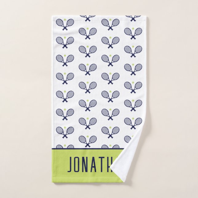 Personalisiert Tennis Pattern Individuelle Name Handtuch (Handtuch)