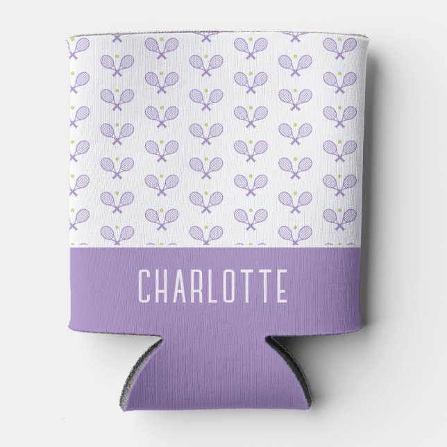 Personalisiert Tennis Pattern Individuelle Name Te Dosenkühler (Vorderseite)